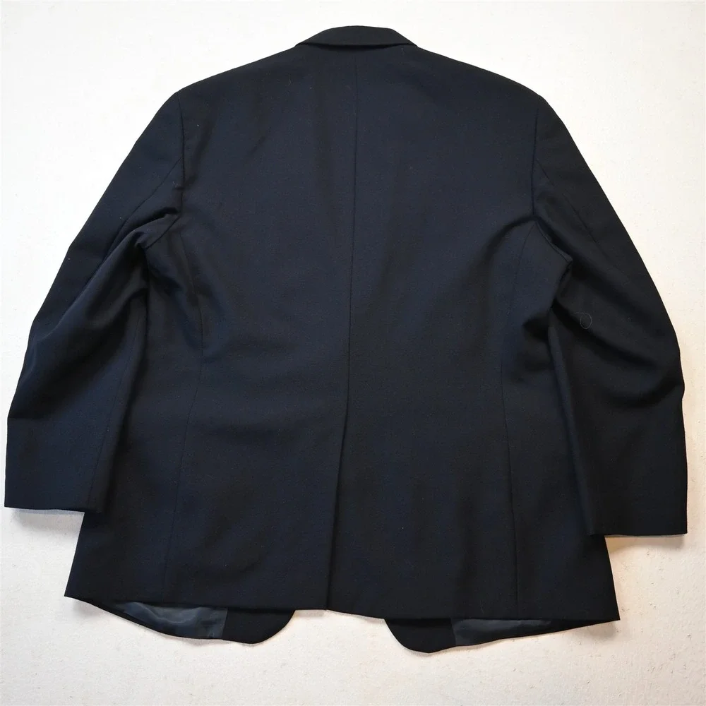 Vtg USA Made 46R Navy Blue Gold Button Mens Blazer Suit Jacket Sport‎ Coat